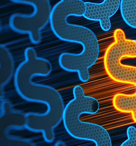 Stand out from the crowd. Yellow Unique Dollar sign. Profit and money. Financial and business 3d illustration