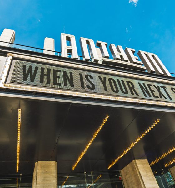 Anthem music venue's bold signage against a vibrant blue sky, inviting the next show in Washington, DC’s lively Wharf neighborhood. Photo: iStockphoto / NNPA.
