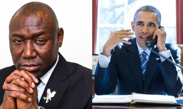 Attorney Ben Crump (left) and former president Barack Obama. File photos.