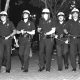 Los Angeles, California - April 29, 1992: LAPD officers advance along Temple Street, downtown, during the first day of the Rodney King riots. Photo: iStockphoto / NNPA.