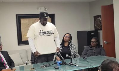  (L-R) Marc Prokosch, Garrison Gibson, Teyona Brown, and Abena Abraham during a press briefing in St. Paul, Jan. 17.