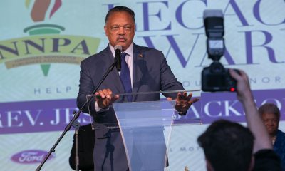 Rev. Jesse L. Jackson Sr. receives the NNPA Lifetime Achievement Award during its annual conference in Norfolk, VA. Photo: Mark Mahoney / DreamInColor Photography.
