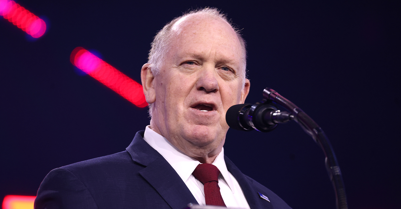 Tom Homan speaking with attendees at the 2024 AmericaFest at the Phoenix Convention Center in Phoenix, Arizona. Photo: George Skidmore / Wikimedia Commons.