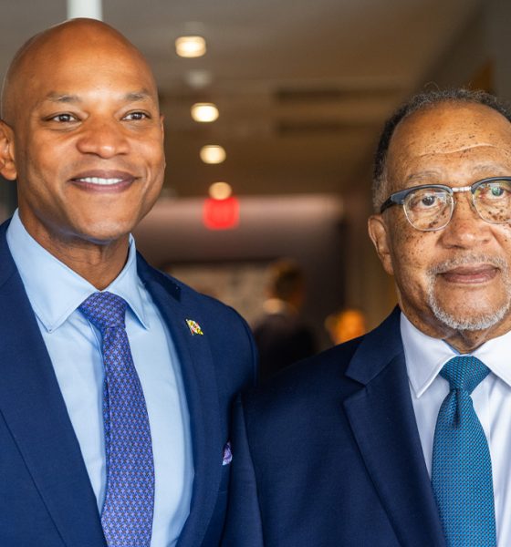 Maryland’s Governor Wes Moore (left) joins National Newspaper Publishers Association (NNPA) President and CEO Benjamin F. Chavis Jr. as part of the NNPA’s “Leadership Matters” Video Series. Photo by DC Events.