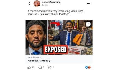 Mayor Brandon M. Scott’s administration is calling for a review of Inspector General Isabel Cumming’s online conduct after she shared a YouTube video that depicted the mayor smoking a cigar and holding what appears to be luxury shopping bags and an alcoholic drink. The request comes as Cumming sues the mayor and Baltimore City Council over blocked access to certain city records. Credit: Facebook screenshot