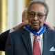 Clarence B. Jones, a former speechwriter and attorney for Dr. Martin Luther King Jr., receives the Presidential Medal of Freedom from Joe Biden at the White House on May 3 in Washington. (The White House/X)