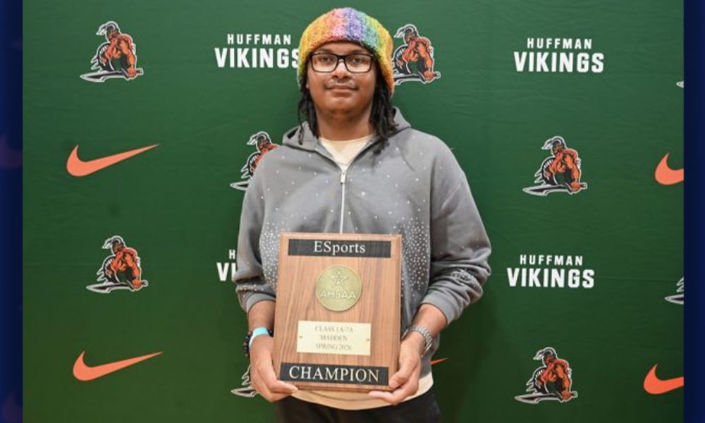 Huffman High School senior Carlos Smith Jr. is the AHSAA Class 1A-7A Spring Esports State Champion for Madden '26. (Birmingham City Schools)