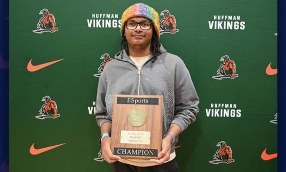 Huffman High School senior Carlos Smith Jr. is the AHSAA Class 1A-7A Spring Esports State Champion for Madden '26. (Birmingham City Schools)