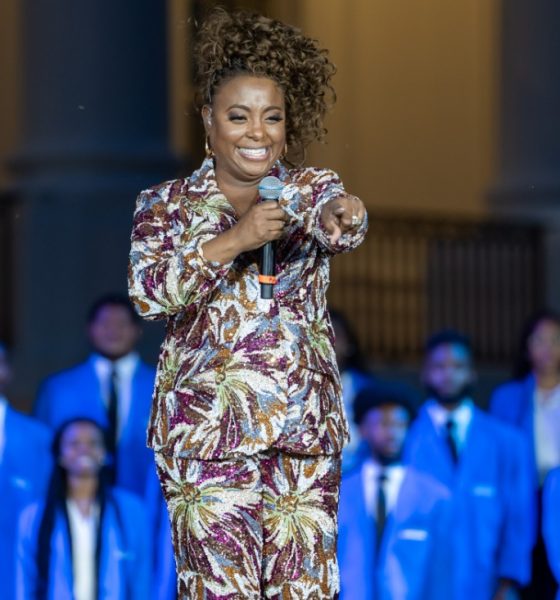 Description Ledisi performs at a Juneteenth concert on the South Lawn of the White House, Tuesday, June 13, 2023. (Official White House Photo by Cameron Smith)
