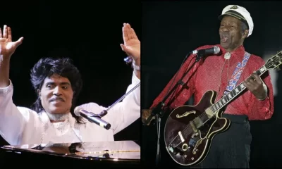 Rock and roll music traces its origins to rhythm and blues music created and performed by Black artists. Pioneers, like Little Richard, left, and Chuck Berry helped shape the sound that would define the genre. Credit: AP Photos