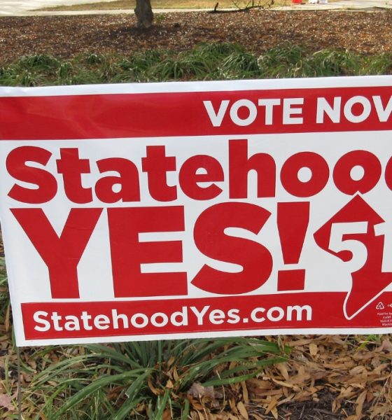 Crop Save Try Washington DC, USA-November 8, 2016: This campaign poster for District of Columbia statehood was spotted in a Northwest Washington DC neighborhood on election day. It is campaigning for full representation in congress and full control over local affairs. Right now Washington DC is a federal district which does not allow this full control.