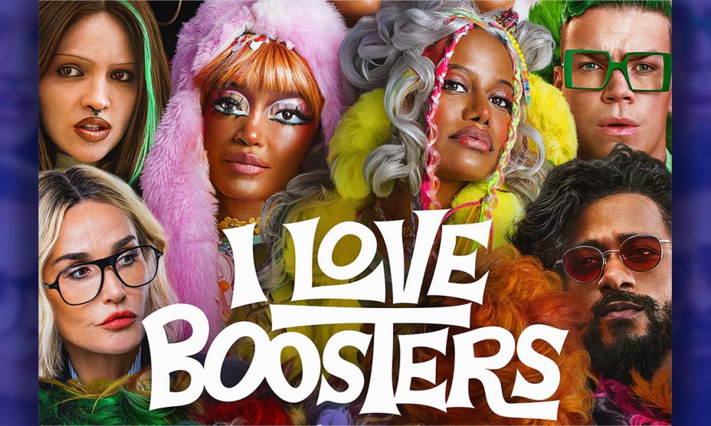 Naomi Ackie, Taylour Paige, and Keke Palmer star in “I Love Boosters” playing now in theaters. Directed by Oakland resident Boots Riley. Image courtesy of Neon.