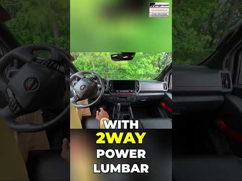 Nissan Frontier interior with 12.3" touchscreen, Apple CarPlay, and heated seats.