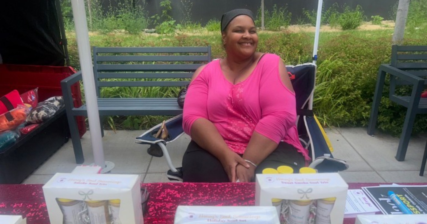 Honey Price at Black Business Week Street Mall held at the Capri Theater, July 25. Photo courtesy of Jasmine McBride/MSR