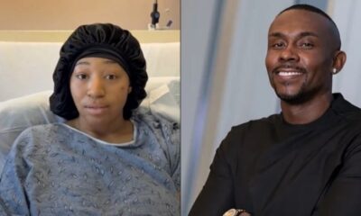 A pregnant Brionna Johnson speaks with Dr. Pierre Johnson (off camera) in an interview after having a 27-pound fibroid removed, while preserving the life of her growing baby. (Photos courtesy of Tik Tok/ Pierre Johnson, MD, FACOG and Loretto Hospital)