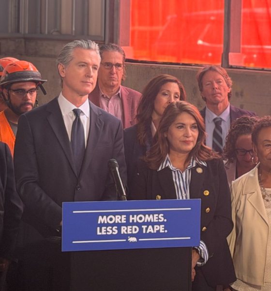 From left to right: Jesse Arreguín, Gov. Gavin Newsom, Sharon Quirk Silva, Oakland Mayor Barbara Lee, and Janelle Chan. Photo courtesy Sarah Henry.