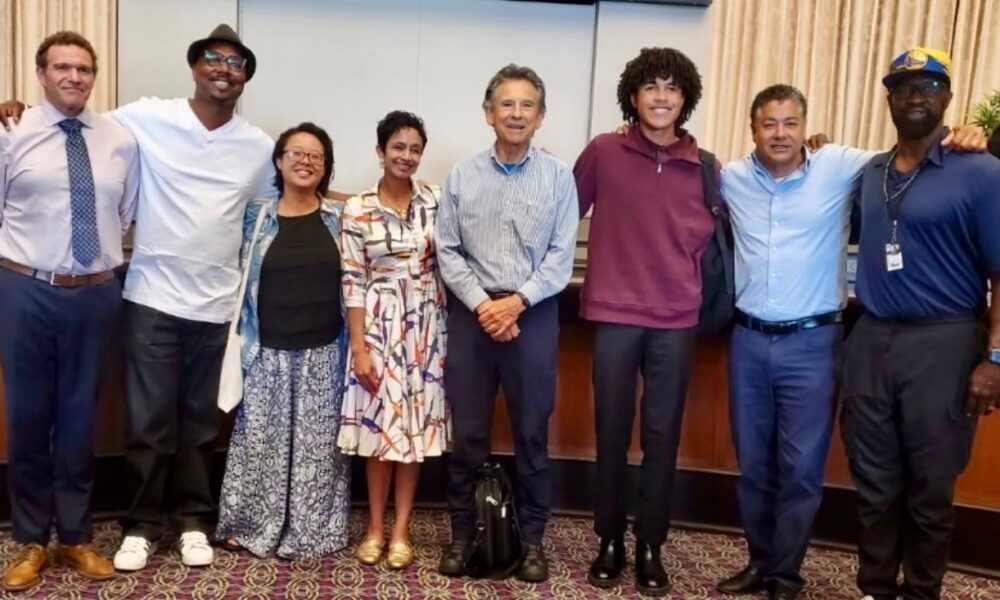 Left to right: Zac Unger, John Jones III, Charlene Wang, Janani Ramachandran, Noel Gallo, Mateo Ridge, Ken Houston and Jonathan ‘Fitness’ Jones. Photo by Carla Thomas.
