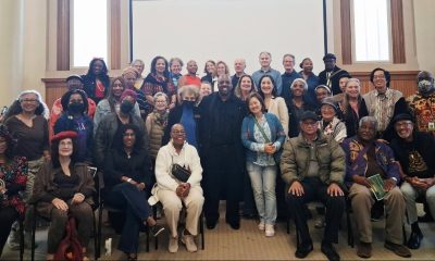 Artist Eric Murphy celebrates his birthday at the AAMLO, African American Museum and Library of Oakland with his exhibit City of Stars: From the Archives in downtown Oakland. Photo courtesy of Judah