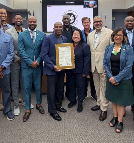 Members of the Alameda County Board of Supervisors honored 100 Black Men of the Bay Area at the supervisors’ July 14, 2026, meeting. Photo courtesy of 100 Black Men.