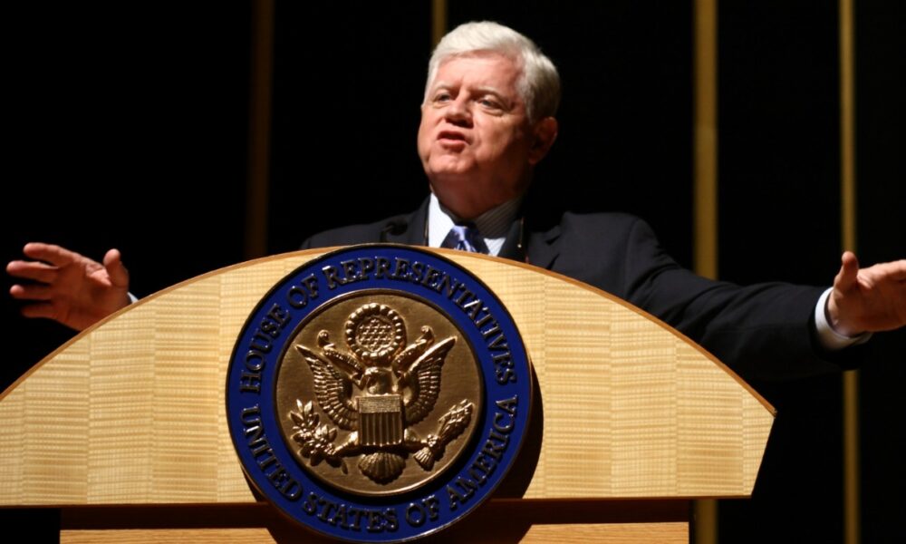 U.S. Representative John B. Larson at a "Public Forum on Reforming America’s Health Care System", held in SBM Auditorium of Manchester Community College from 6:00 pm to 8:00 pm on 30 June 2009.
