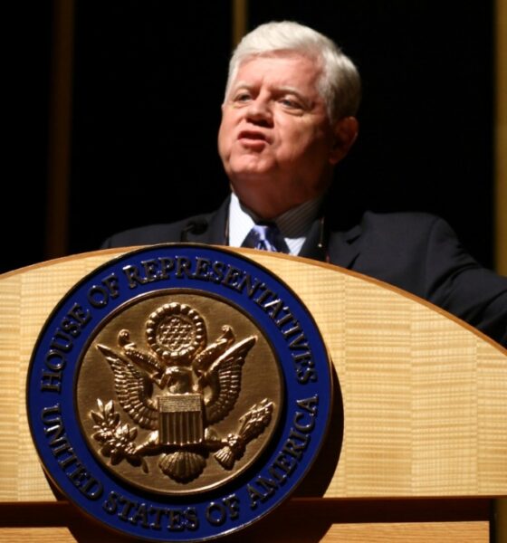 U.S. Representative John B. Larson at a "Public Forum on Reforming America’s Health Care System", held in SBM Auditorium of Manchester Community College from 6:00 pm to 8:00 pm on 30 June 2009.