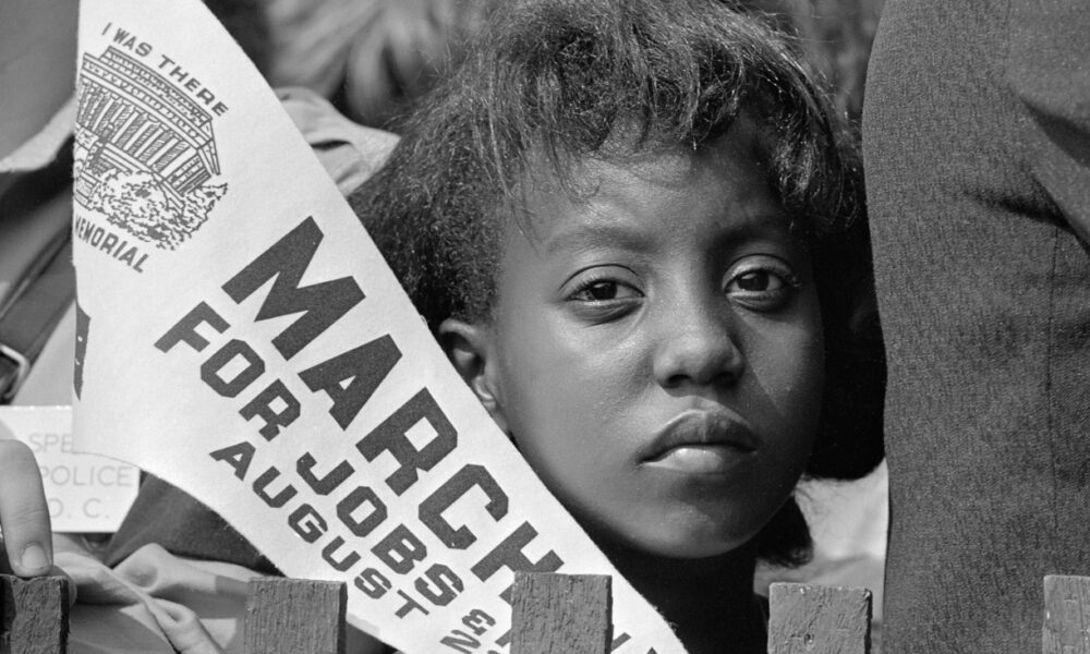 Edith Lee Payne, of Detroit, was a young marcher participating in the March on Washington for Jobs and Freedom at the Lincoln Memorial in Washington. The march coincided with her 12th birthday. — Rowland Scherman, Getty Images, Aug. 28, 1963.