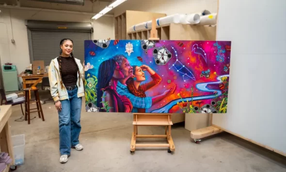 New Minneapolis Mural Imagines Black and Indigenous Futures Among the Stars