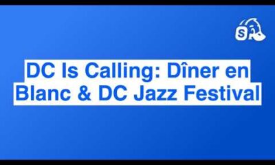 Dîner en Blanc and DC Jazz Festival attendees enjoy a vibrant outdoor dining and music experience in Washington D.C.