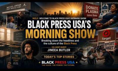 BlackPressUSA TV discusses current headlines and hot topics in this YouTube thumbnail.