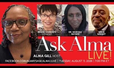 Alma answers questions live on BlackPressUSA TV, Tuesday, August 11, 2026, 7 PM EST.