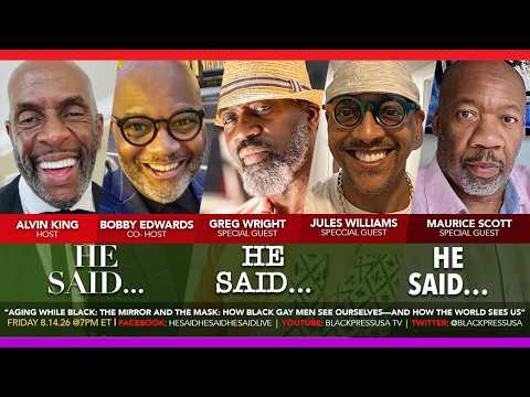 Live stream discussing aging while Black, with "The Mirror & The Mask" theme.