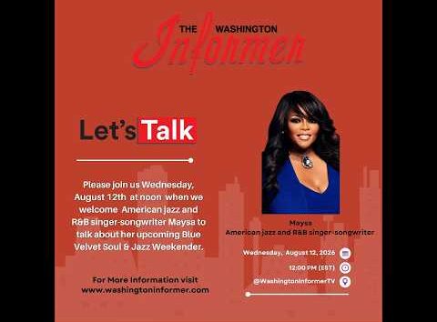 Maysa performing live on stage for The Washington Informer's Let's Talk series