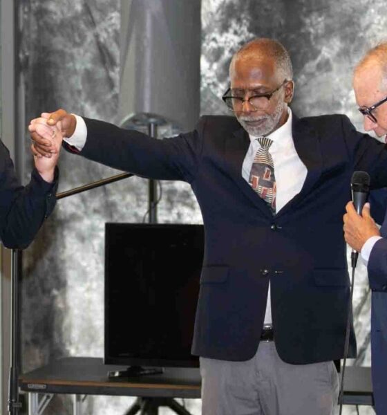 Oakland Police Department’s new chief JAMES BEERE, Dr Ken Chambers, Interfaith Council of Alameda County (ICAC) President and Dr Jim Hopkins, Pastor Emeritus, Lake Shore Avenue Baptist Church, and ICAC founding former board member.
