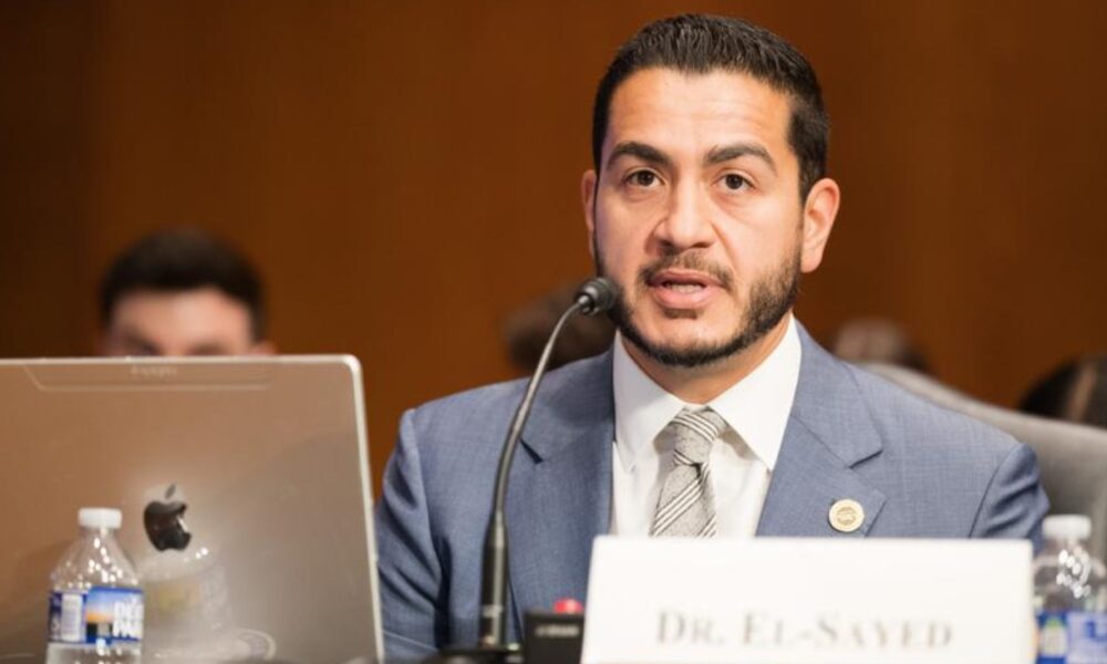Abdul El-Sayed testifying at a hearing of the United States Senate Committee on Health, Education, Labor and Pensions, 2024