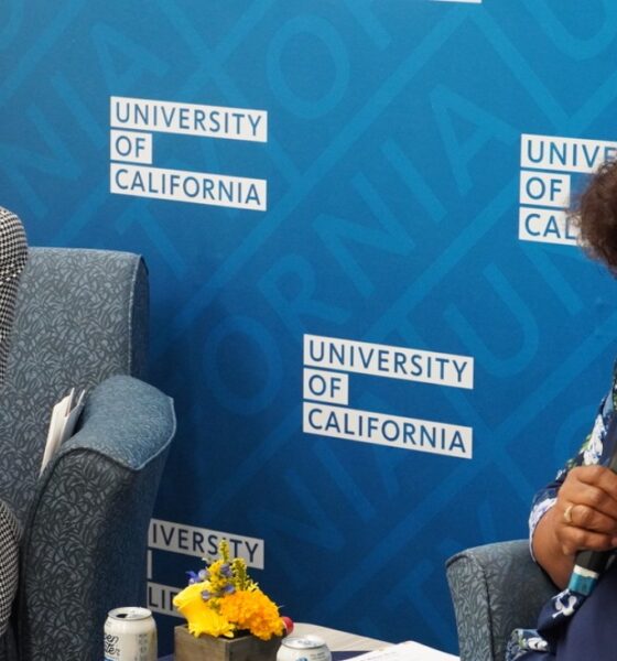 California Secretary of State Shirley Weber’s appearance at the UC Student and Policy Center drew a diverse audience. Weber, California’s chief elections officer, discussed election administration, voting by mail and national debates over election integrity. CBM photo by Antonio Ray Harvey.
