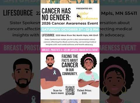 Men and women discuss cancer awareness and prevention, emphasizing that the disease affects all genders.