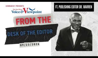 Editor's desk with San Diego Voice & Viewpoint logo, September 23, 2026 date