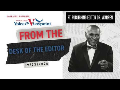 Editor's desk with San Diego Voice & Viewpoint logo, September 23, 2026 date
