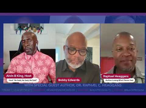 Three Black men in suits speak at podiums, implying a discussion of differing perspectives.