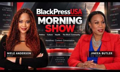 BlackPressUSA TV hosts discuss news headlines and hotlines on their show.