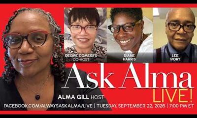 Alma answers questions live on BlackPressUSA TV, Thursday, September 22, 2026, at 7 PM EST.