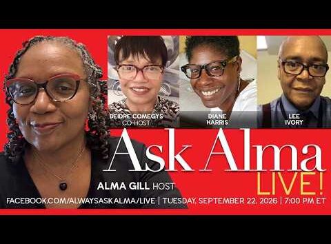 Alma answers questions live on BlackPressUSA TV, Thursday, September 22, 2026, at 7 PM EST.