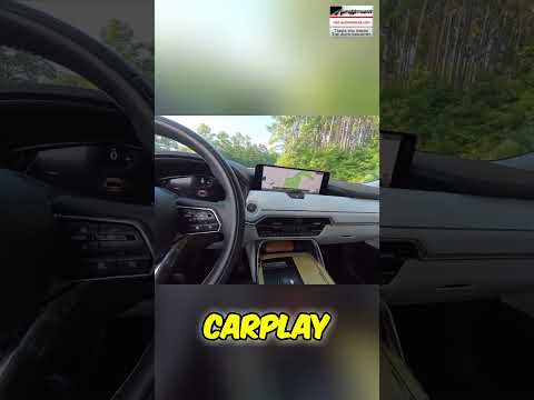 Mazda CX-90 interior tech with large displays, Bose audio, and wireless CarPlay