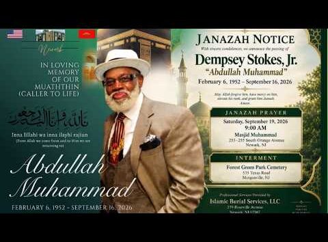 Janaza prayer for Abdullah Muhammad held live by NFN at MMN