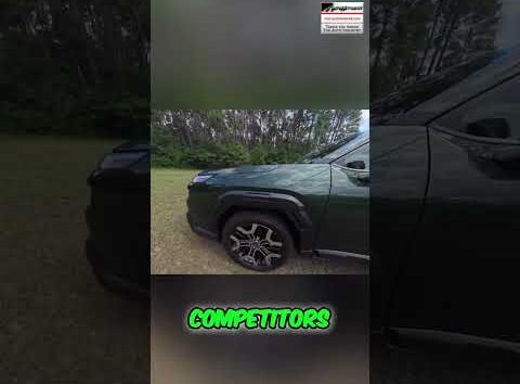 Subaru Outback with 19-inch wheels and 8.8-inch ground clearance, showcasing its off-road capability.
