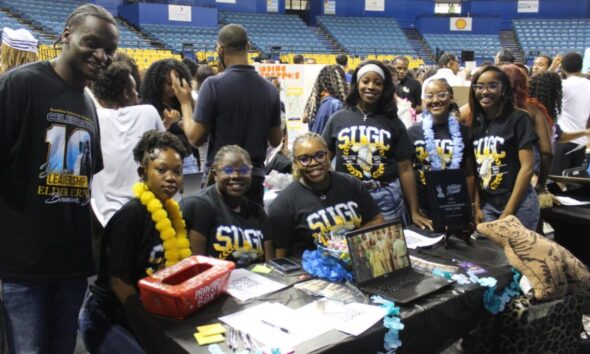 The Southern University Gospel Choir recruiting at the fall student organizational fair the Mini-Dome.