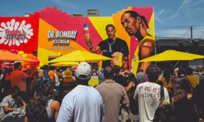 Artist Malachi Wright, 24, is a Chicago native who graduated from UCLA and is currently completing a master’s degree in fine art at California State University Long Beach The mural, designed to attract ice cream testers for Dr. Bombay, will be unveiled Saturday, August 29 (exact time TBC)