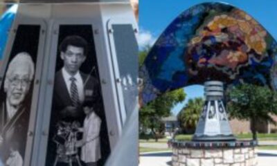 The EarthRise monument at St. Thomas the Apostle Episcopal Church in Nassau Bay, Texas, honors Black pioneers and other trailblazers whose work helped shape America’s space program.