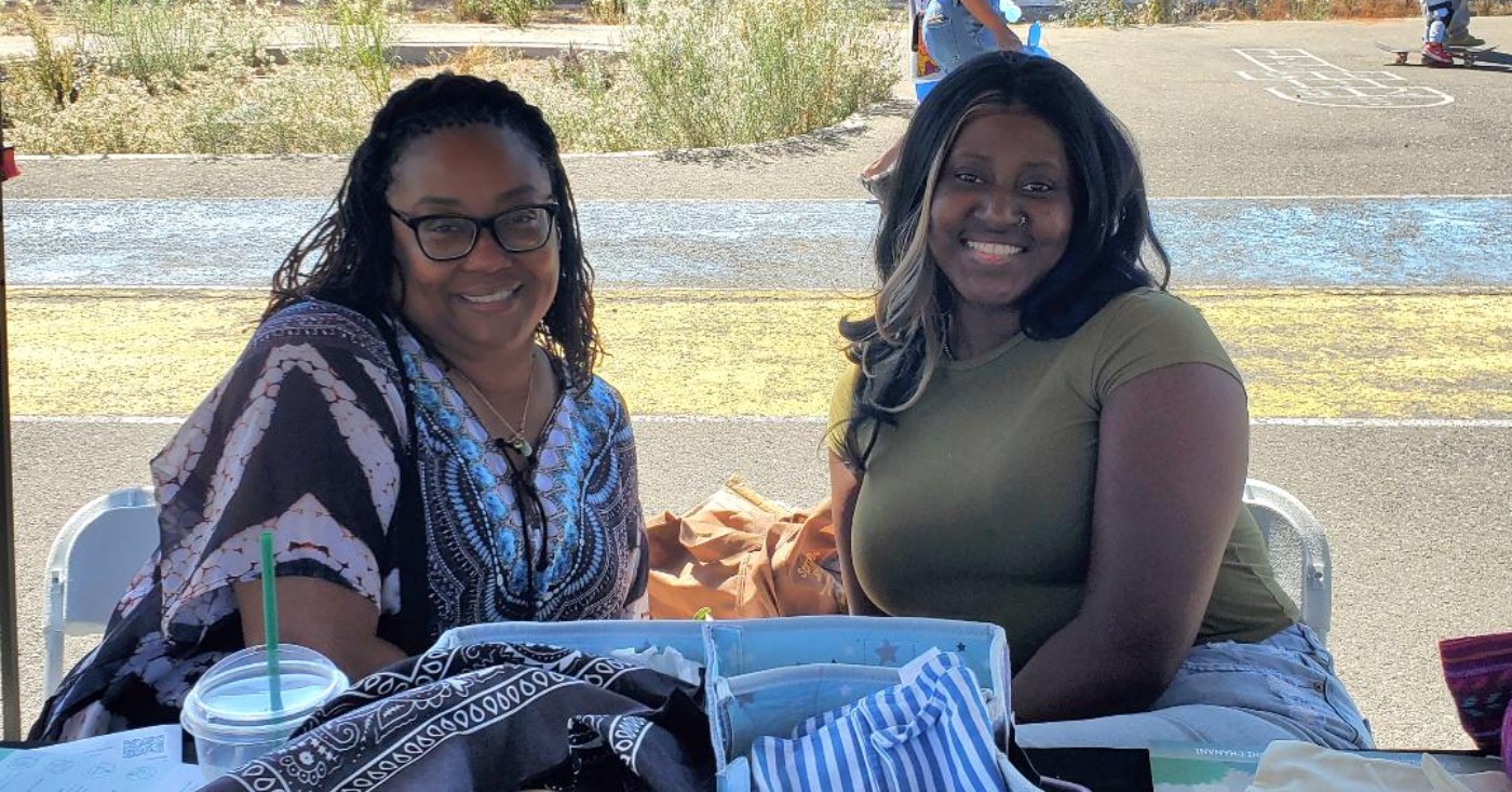 Vendors representing maternal health support at the 40x40 Neighborhood Empowerment Day at the Parker Community Resource Center in East Oakland. Photo by Carla Thomas.