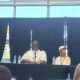 Quixote Atkins of VillageGIVE moderates a panel discussion at the Coliseum 60 celebration at Youth UpRising featuring Keith Brown, a member of IATSE Local 107; author, historian and former Black Panther Party member Tareka Lewis; and African American Sports and Entertainment Group President Ray Bobbitt.